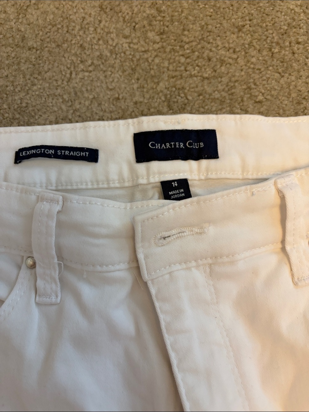 Charter Club White Lexington Straight Leg Jeans